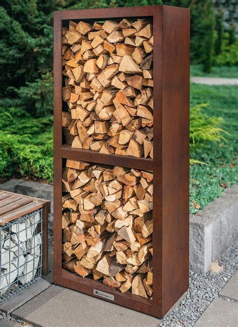 metal log storage box|wrought iron log store.